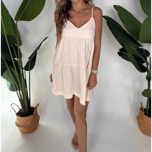 Fresh Laundry | Dresses | New Fresh Laundry Spaghetti Strap Linen Mini Dress  In Cream | Poshmark